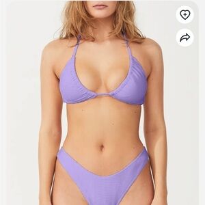 Zulu And Zephyr Signature Halter Bikini Top Adjustable Lavender Purple Size 4